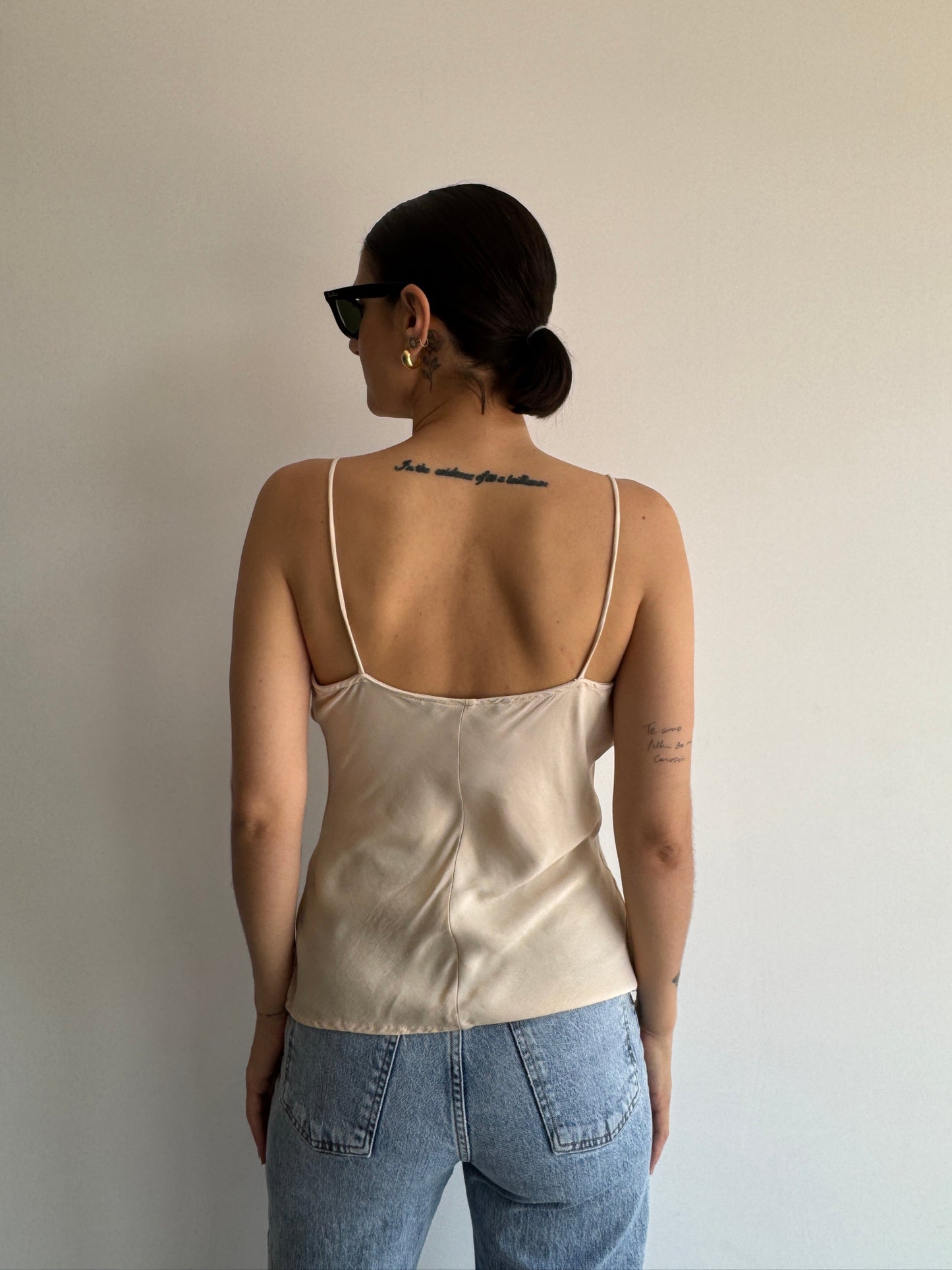 BLUSA CETIM CREME ZARA - PP