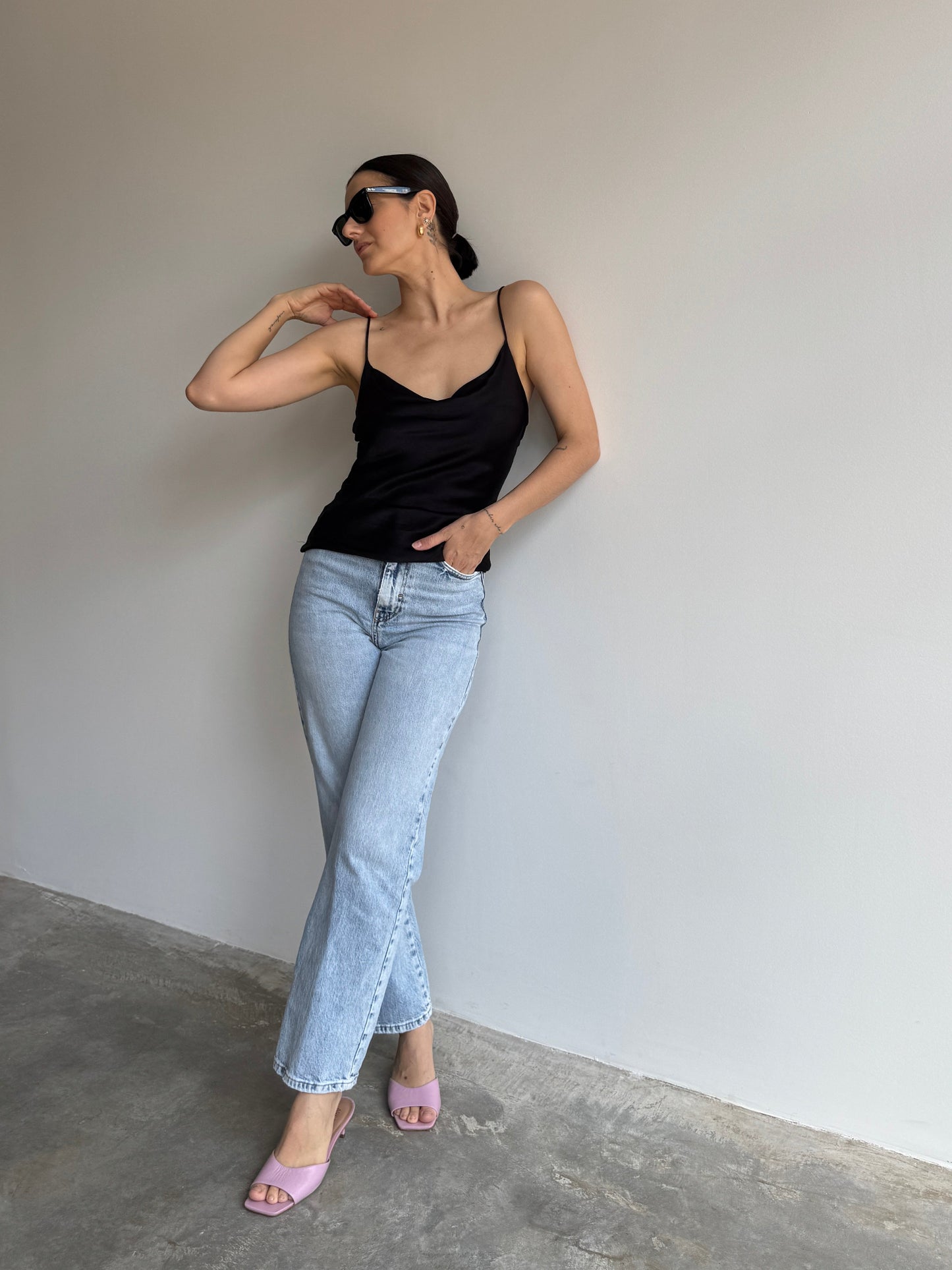 BLUSA CETIM PRETA ZARA - PP