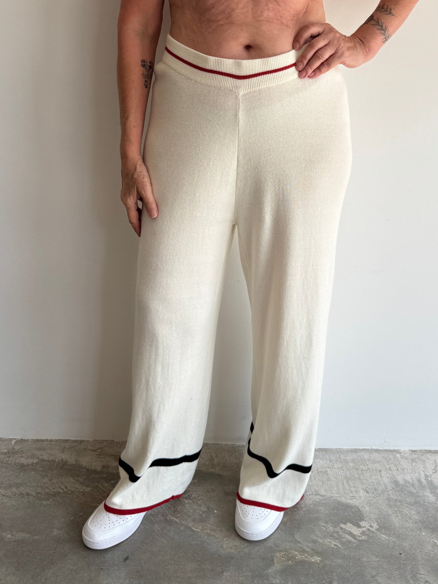 CALÇA TRICOT LISTRAS - G