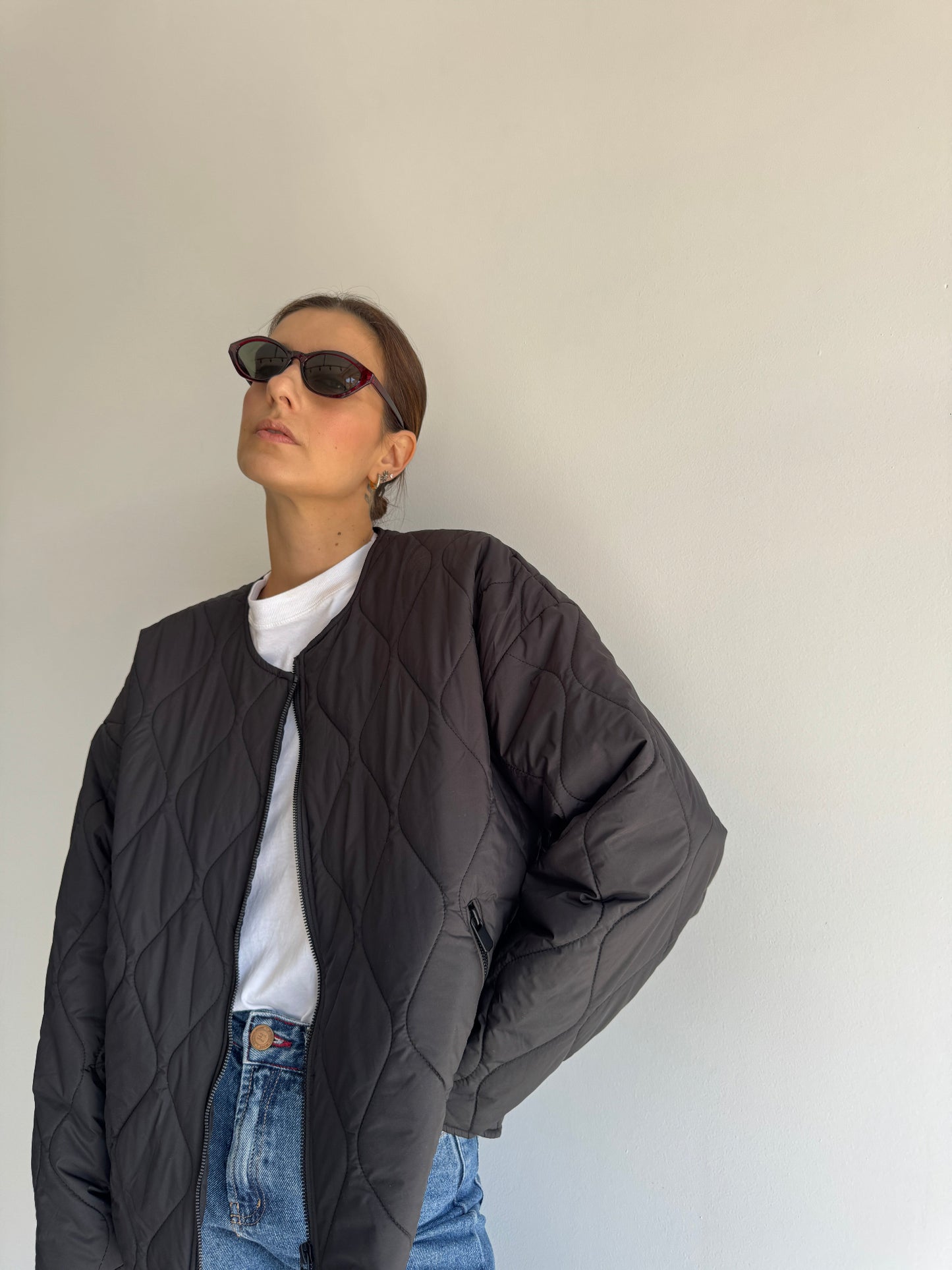 JAQUETA MATELASSÊ PRETA ZARA - G