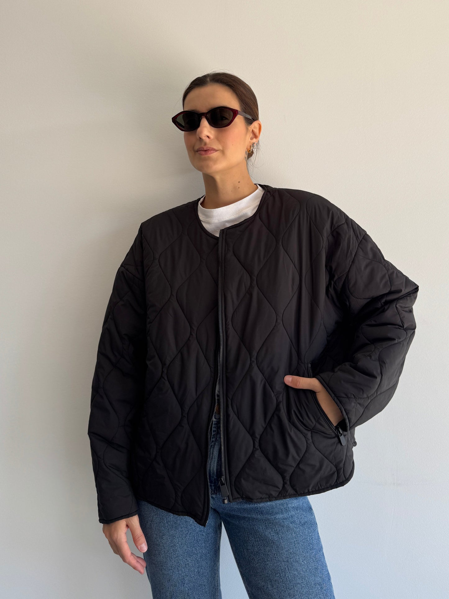 JAQUETA MATELASSÊ PRETA ZARA - G
