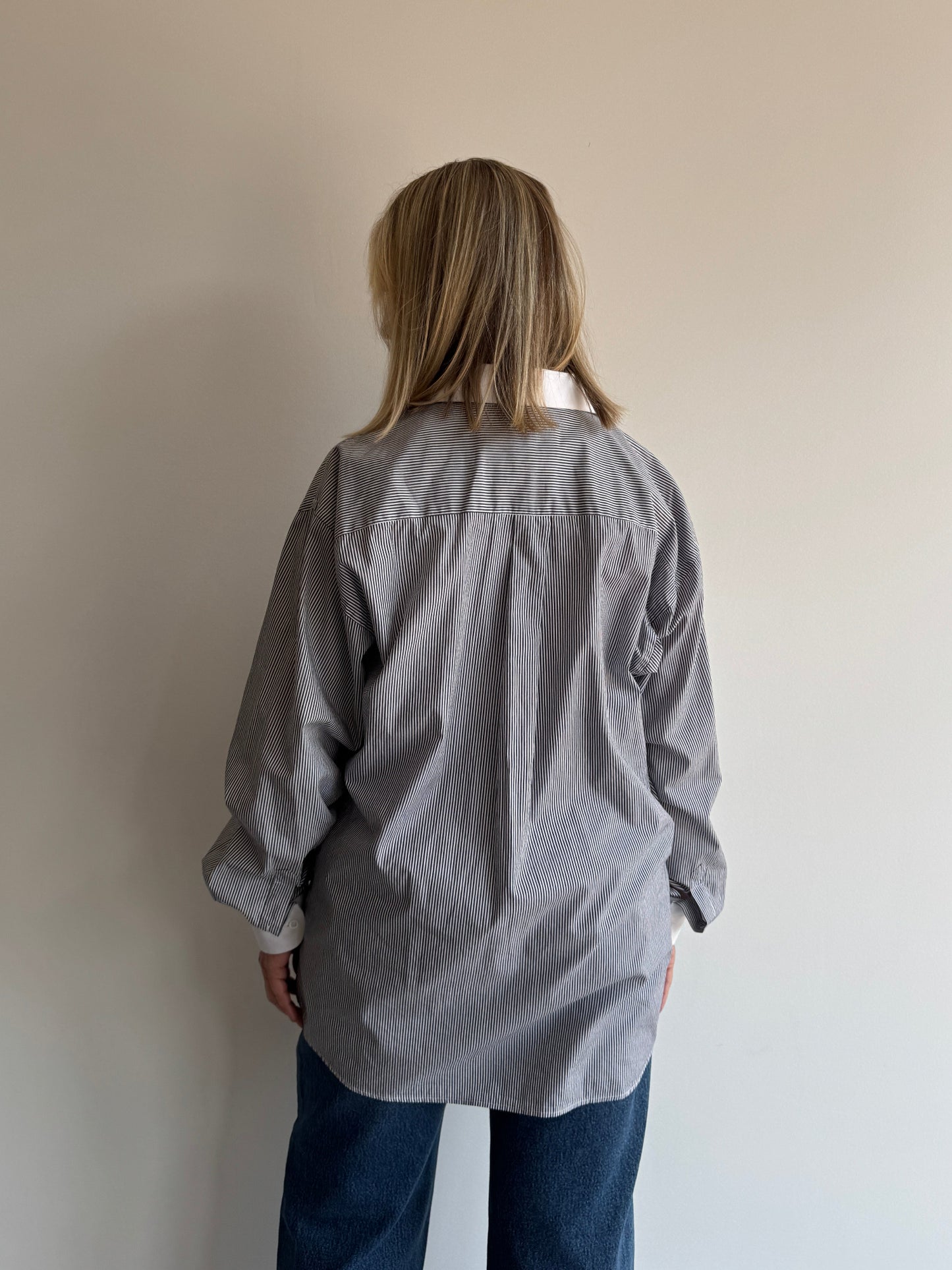 CAMISA LISTRADA GOLA BRANCA - 42