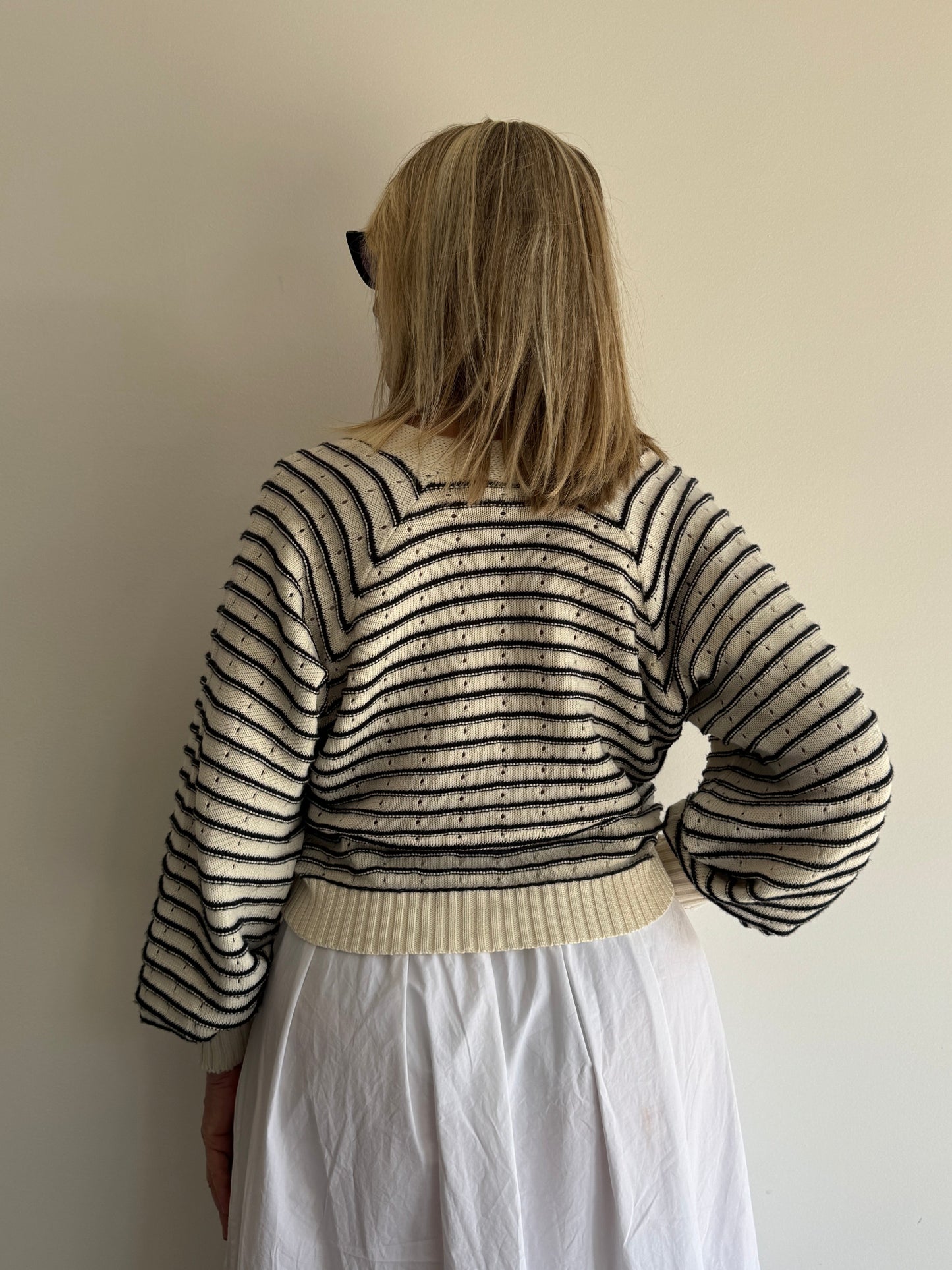 CARDIGAN TRICOT LISTRADO - M