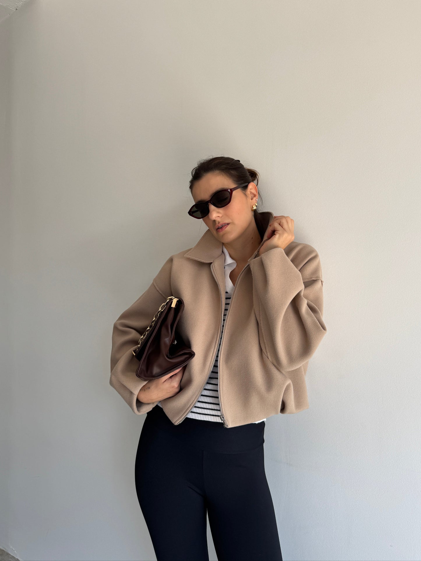 JAQUETA SOFT BEGE ZARA - P