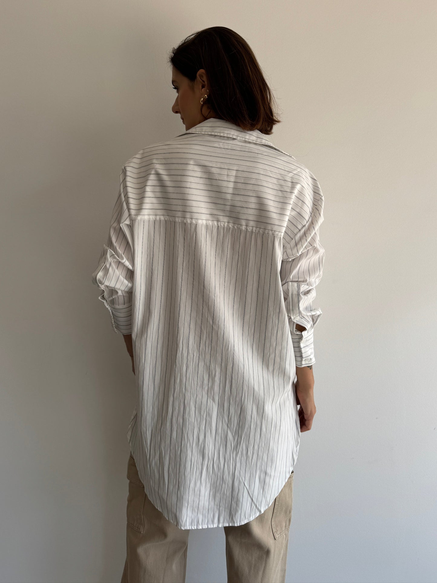 CAMISA ALONGADA LISTRADA - M