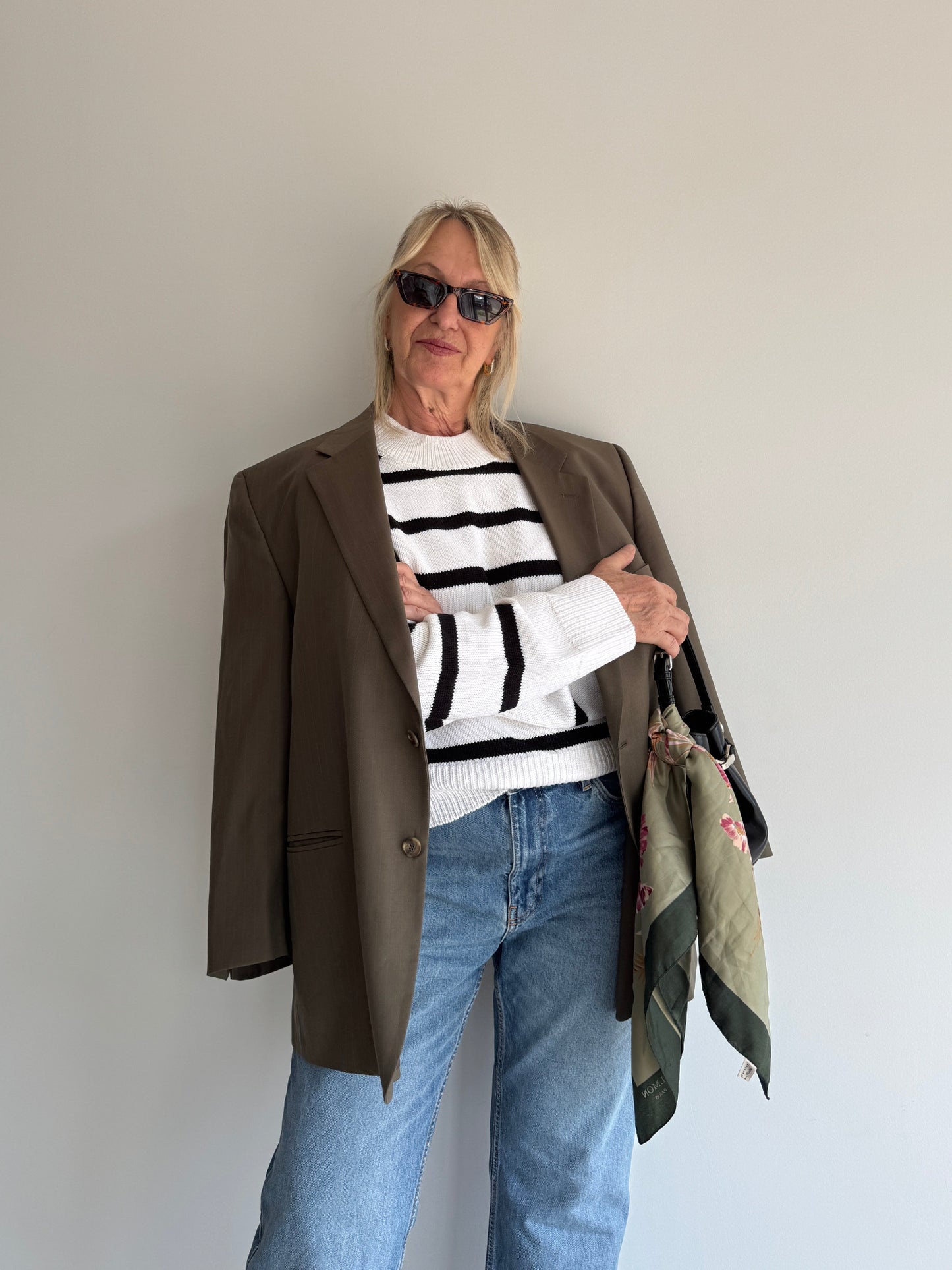 BLAZER OLIVA RISCA DE GIZ - 48