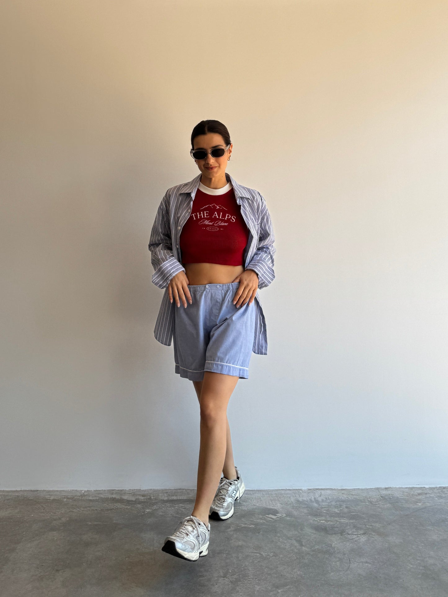 CAMISA LISTRADA AZUL E PRETO - M