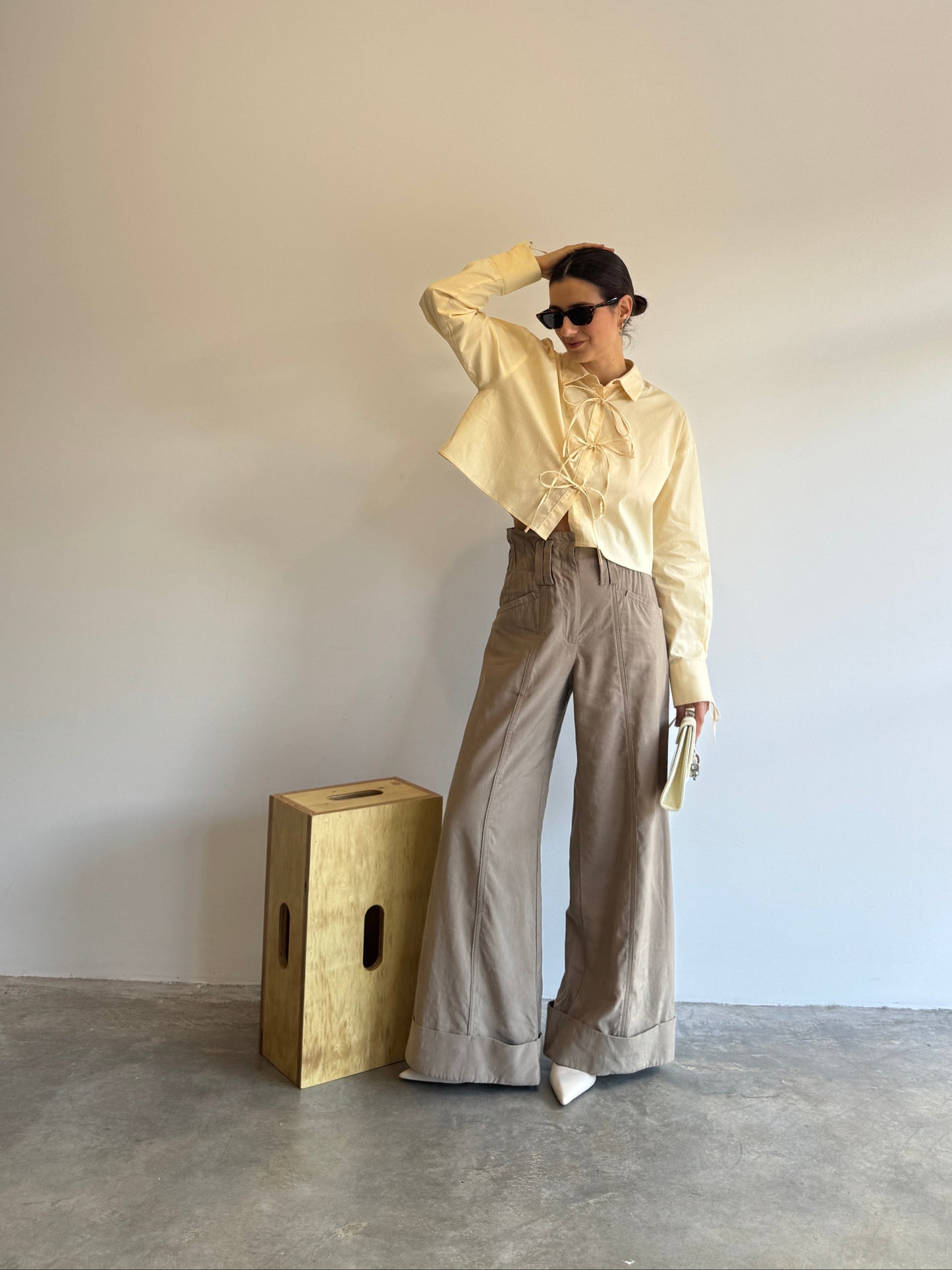 CALÇA PANTALONA BEGE OPEN - P