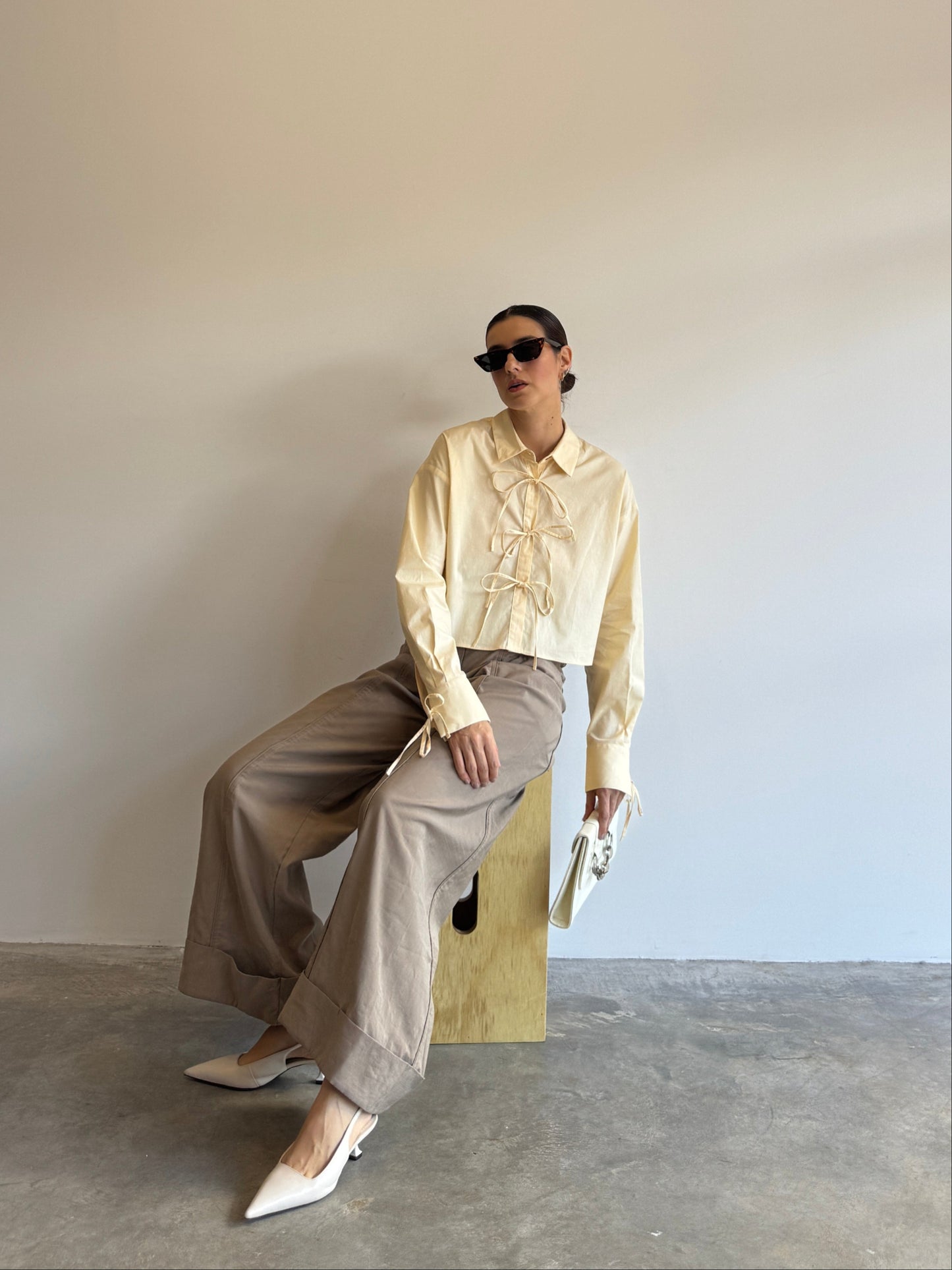 CALÇA PANTALONA BEGE OPEN - P