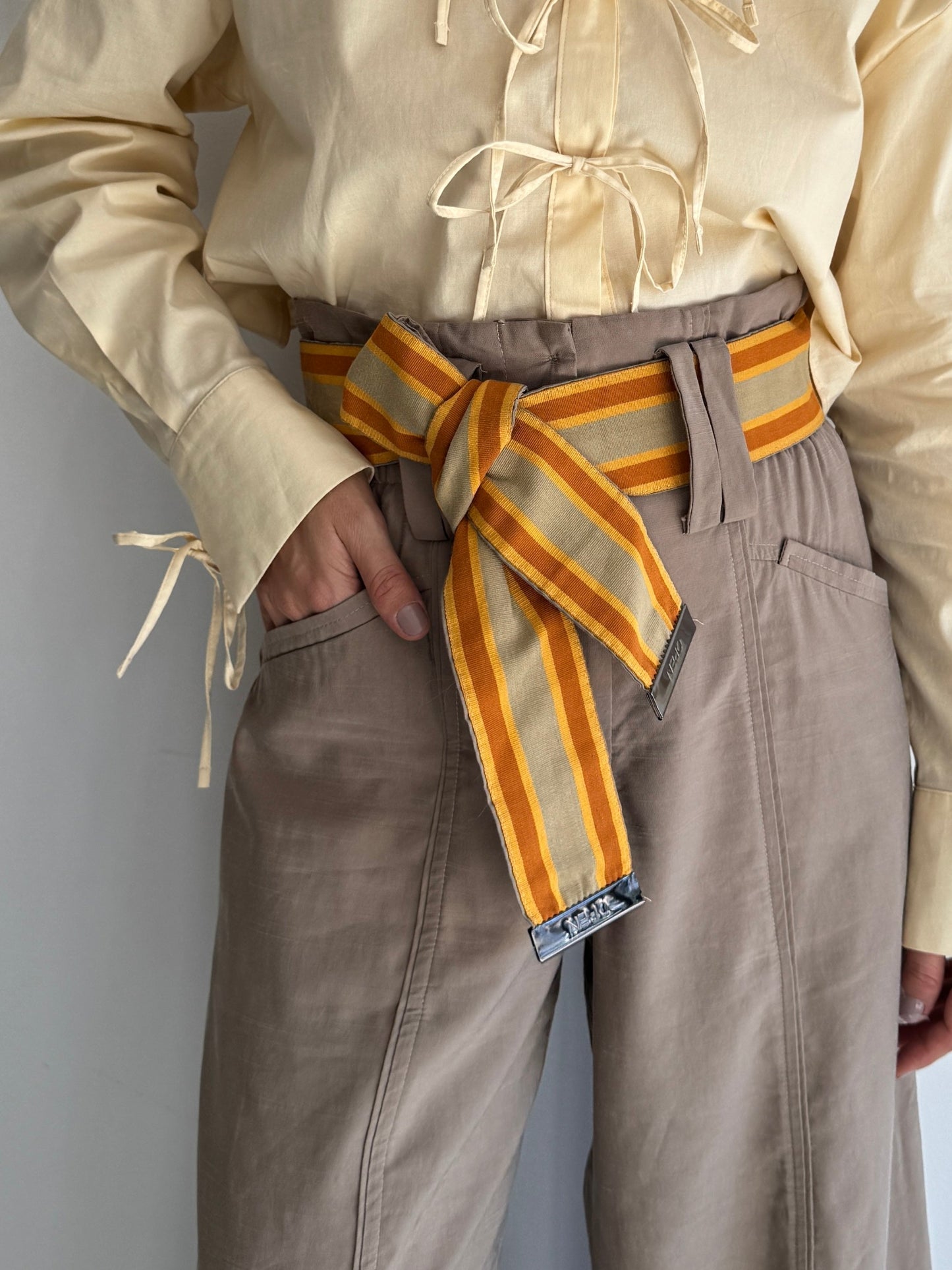 CALÇA PANTALONA BEGE OPEN - P