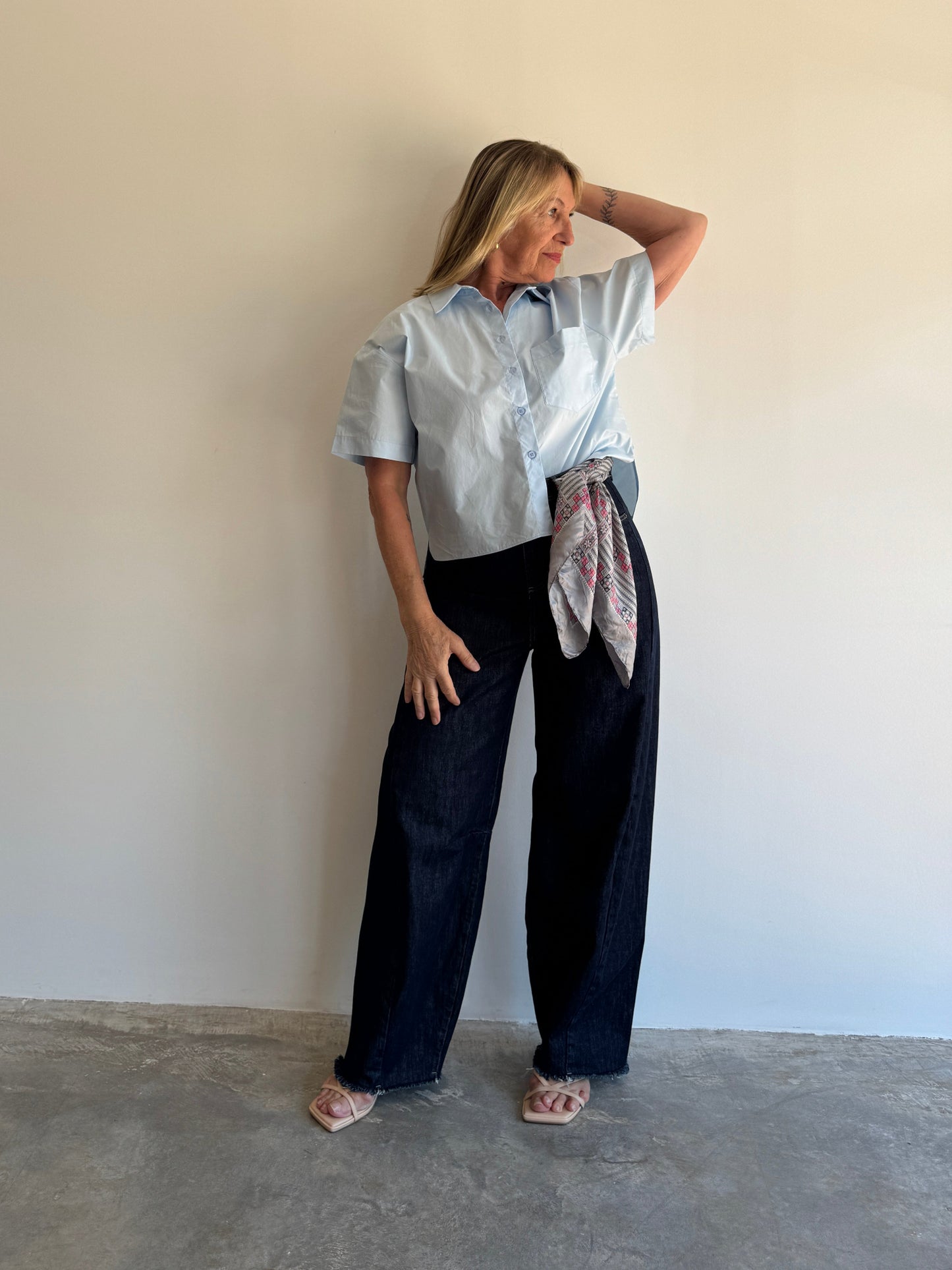 CALÇA BALLOON JEANS ESCURO - 40