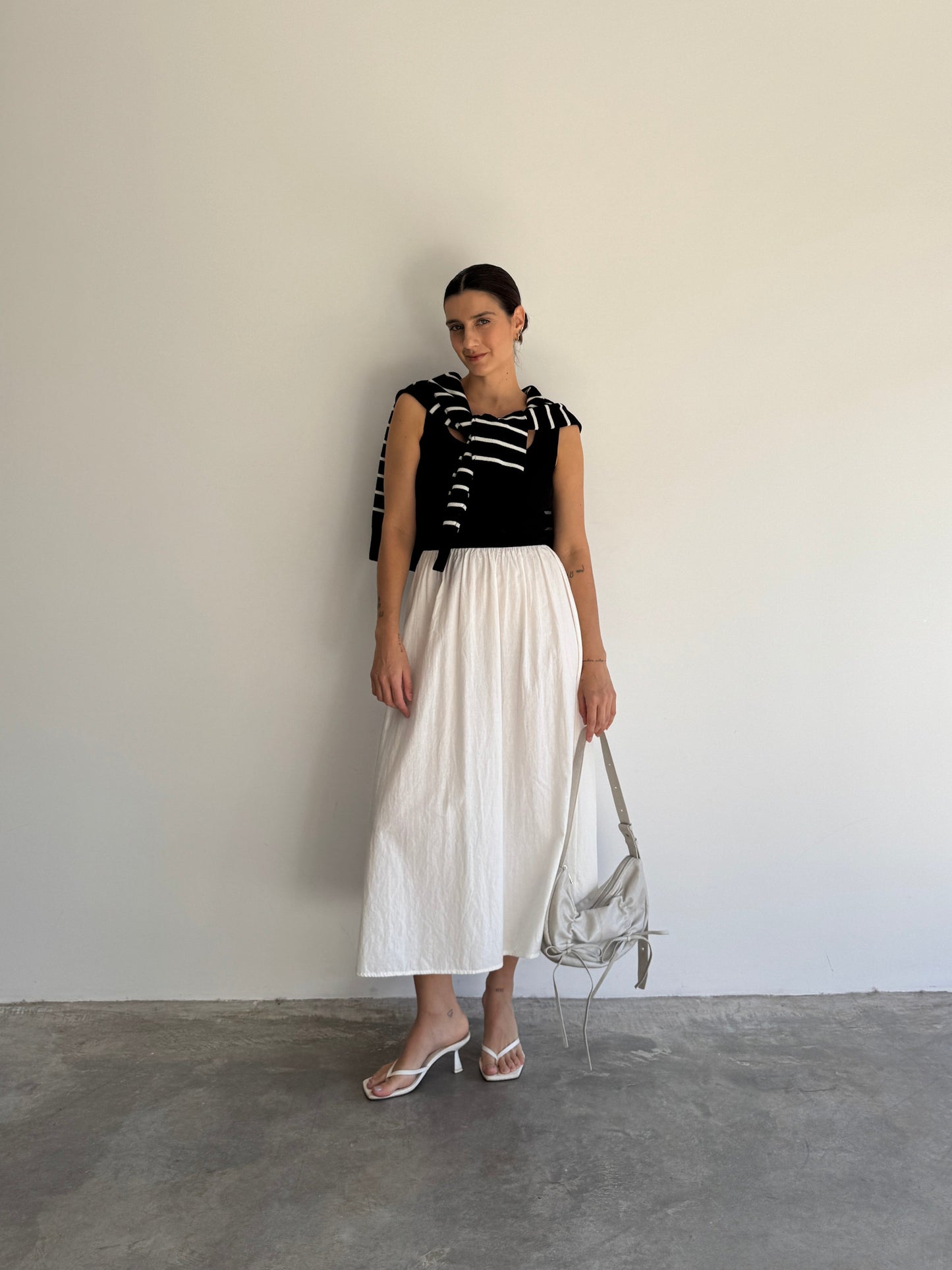 VESTIDO GODÊ PRETO E BRANCO - P