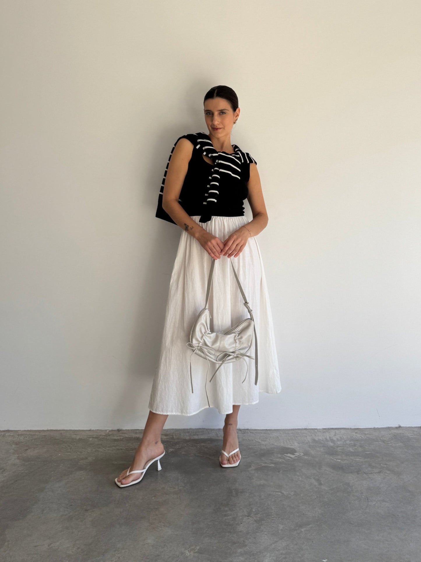 VESTIDO GODÊ PRETO E BRANCO - P
