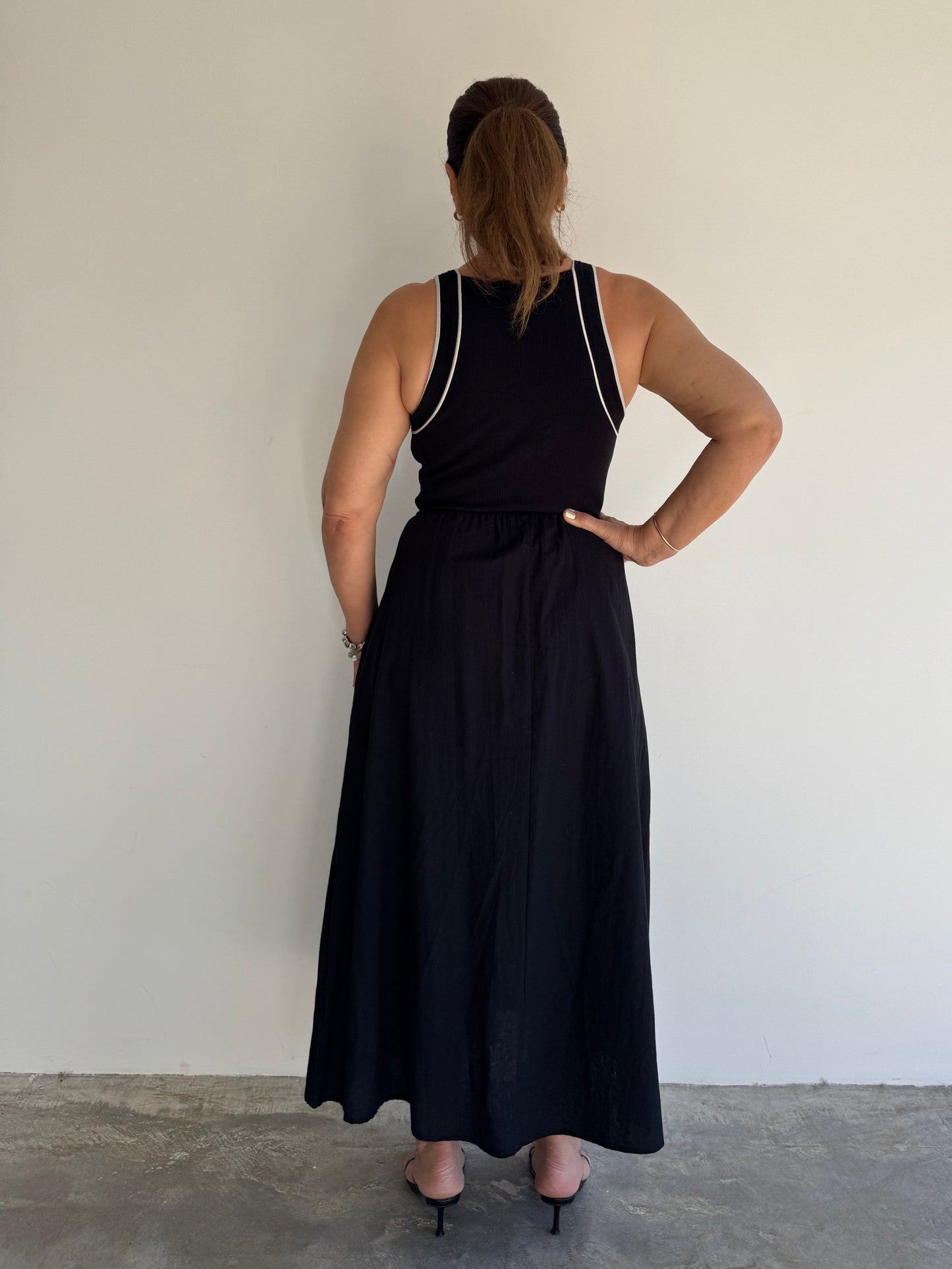 VESTIDO GODÊ PRETO - P