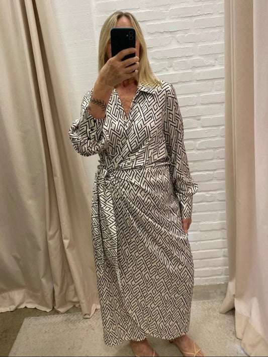 VESTIDO TRANSPASSADO ESTAMPADO - G