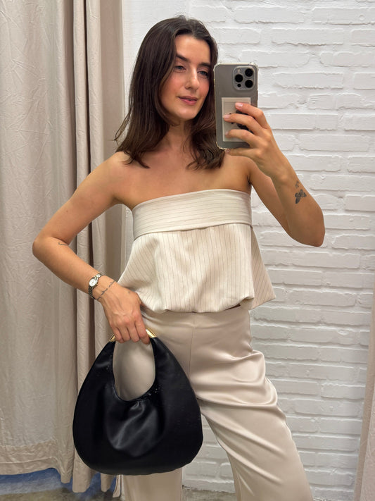 TOP BALONÊ BEGE RISCA - M