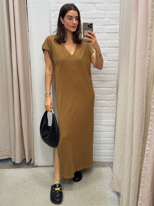 VESTIDO MALHA CARAMELO - M