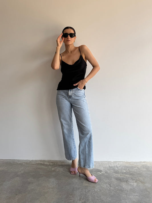 BLUSA CETIM PRETA ZARA - PP