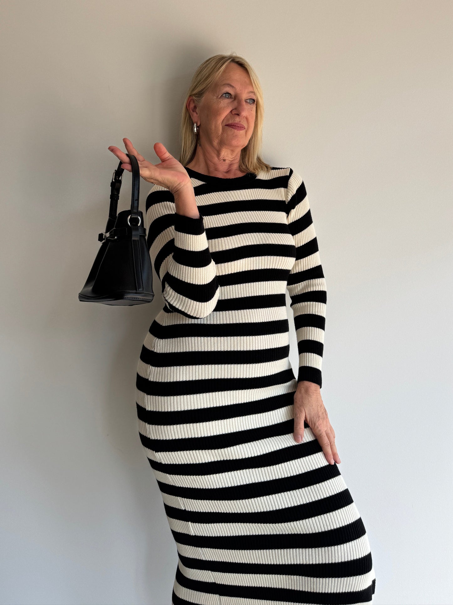 VESTIDO TRICOT LISTRADO - M