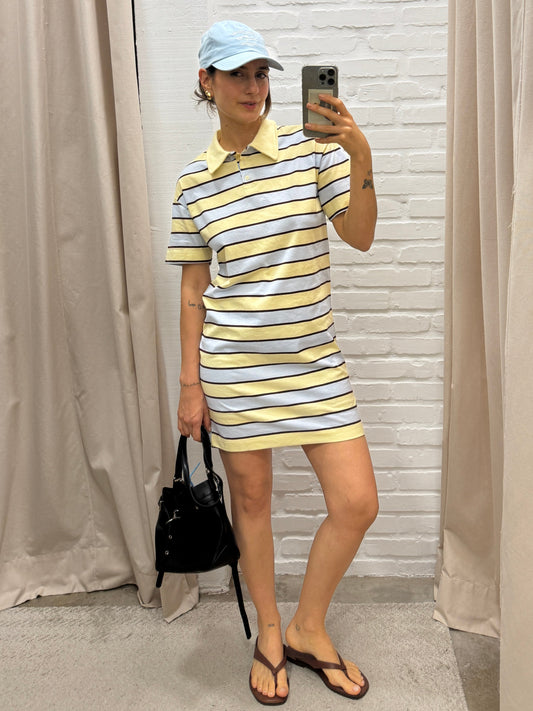 VESTIDO LISTRADO AMARELO - P