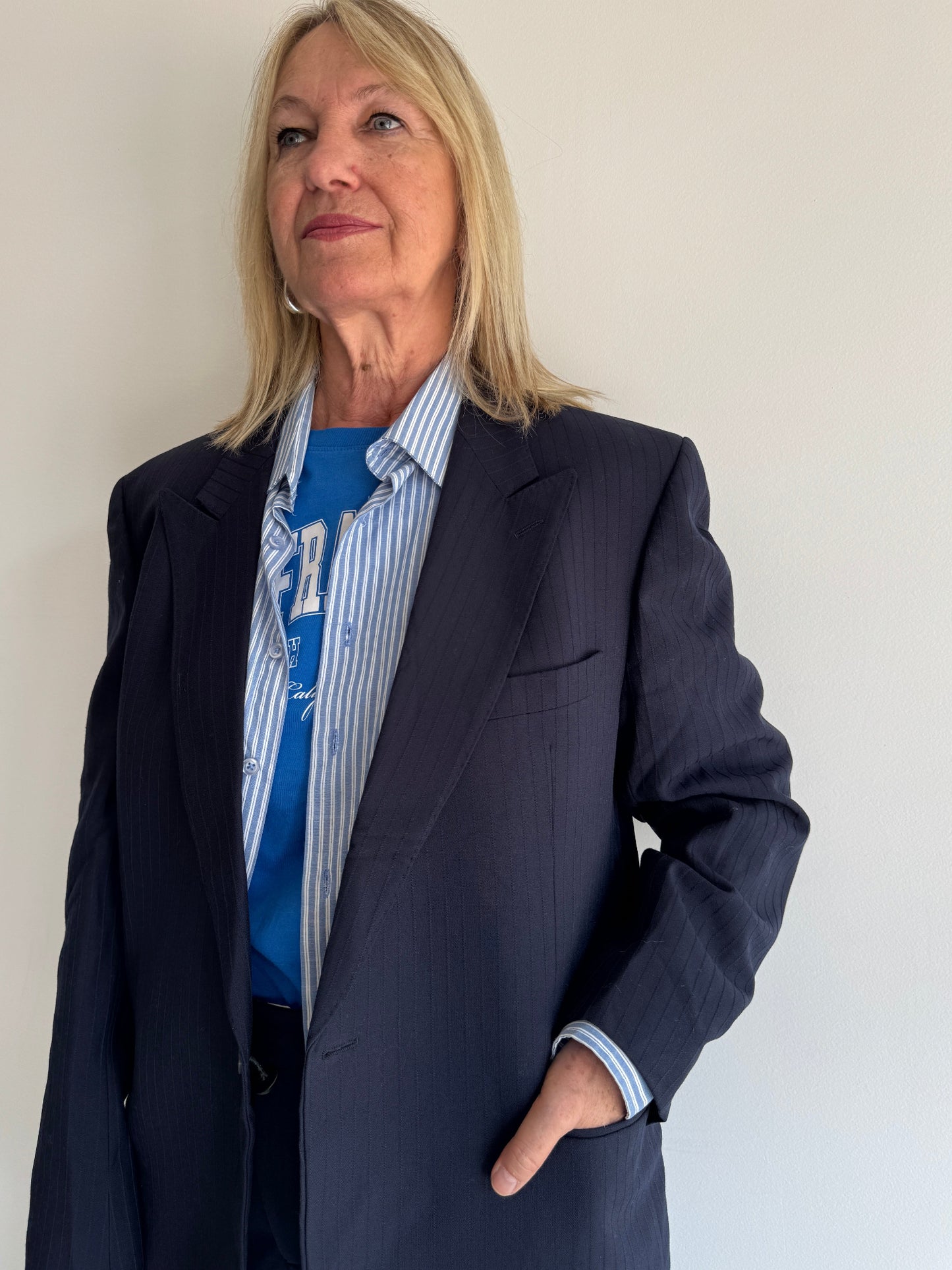 BLAZER MARINHO COM TEXTURA - 48