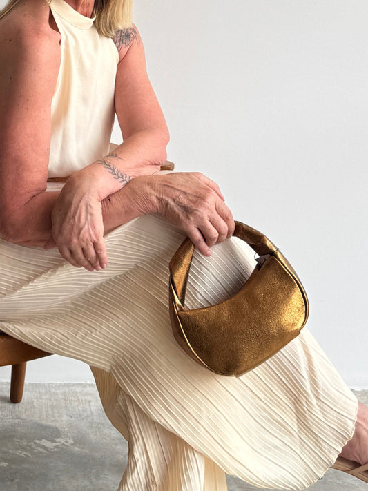 BOLSA DE MÃO BRONZE - U