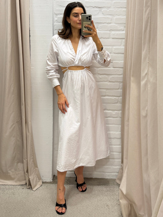 VESTIDO BRANCO ABERTURA ANIMALE - 38