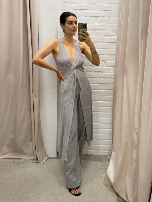 BLUSA LUREX PRATA ZARA - P