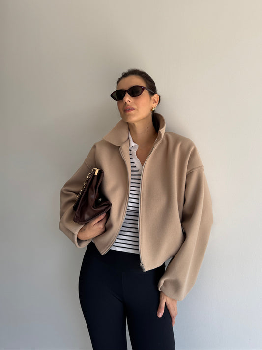 JAQUETA SOFT BEGE ZARA - P