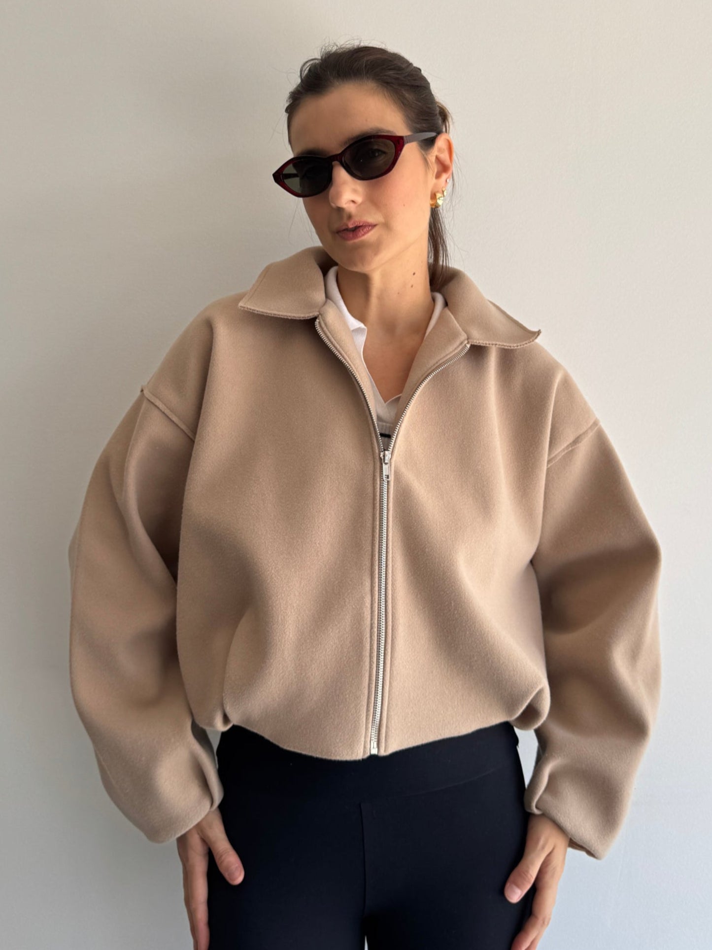 JAQUETA SOFT BEGE ZARA - P