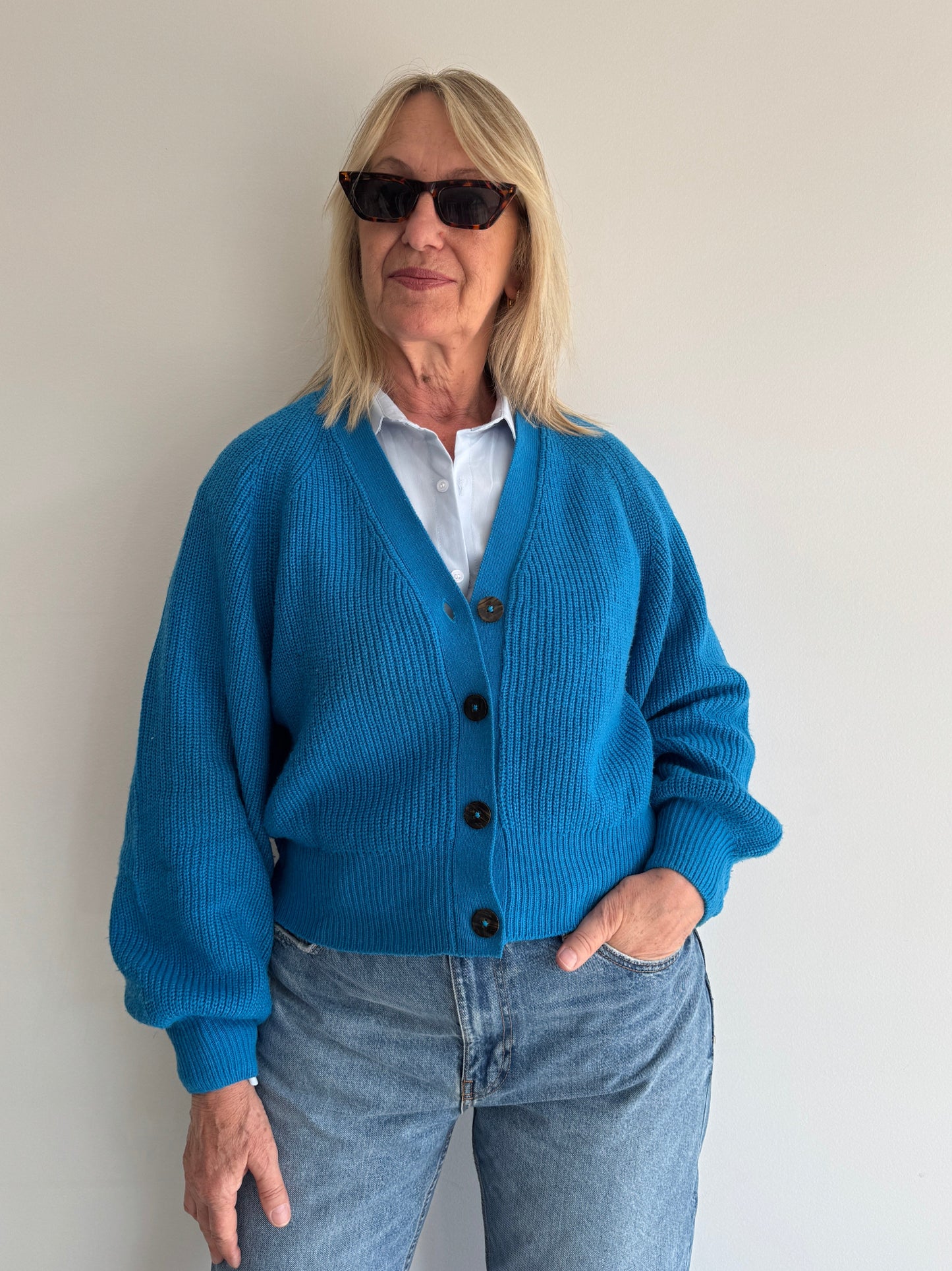 CARDIGAN AZUL HERING - G