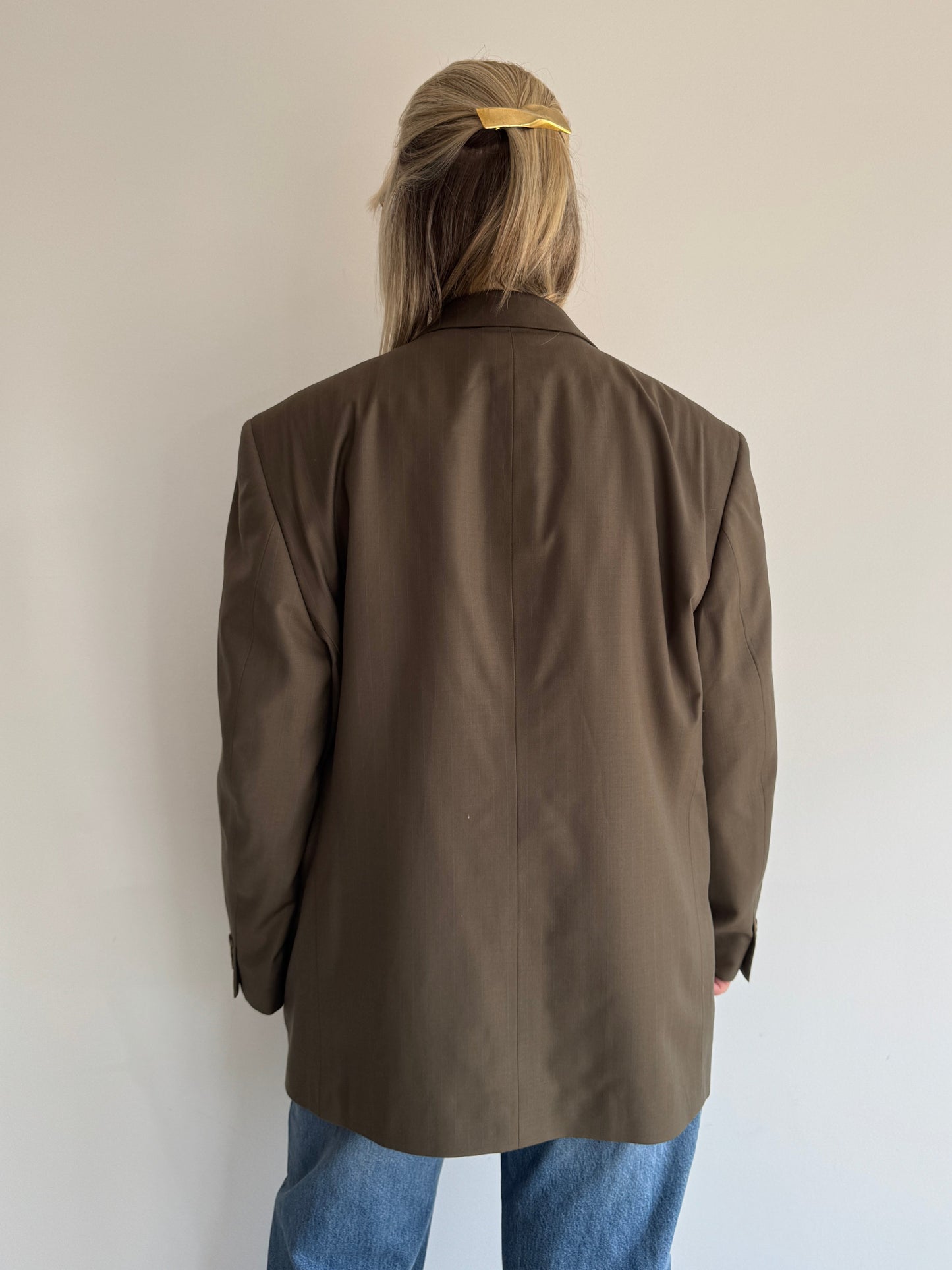 BLAZER OLIVA RISCA DE GIZ - 48