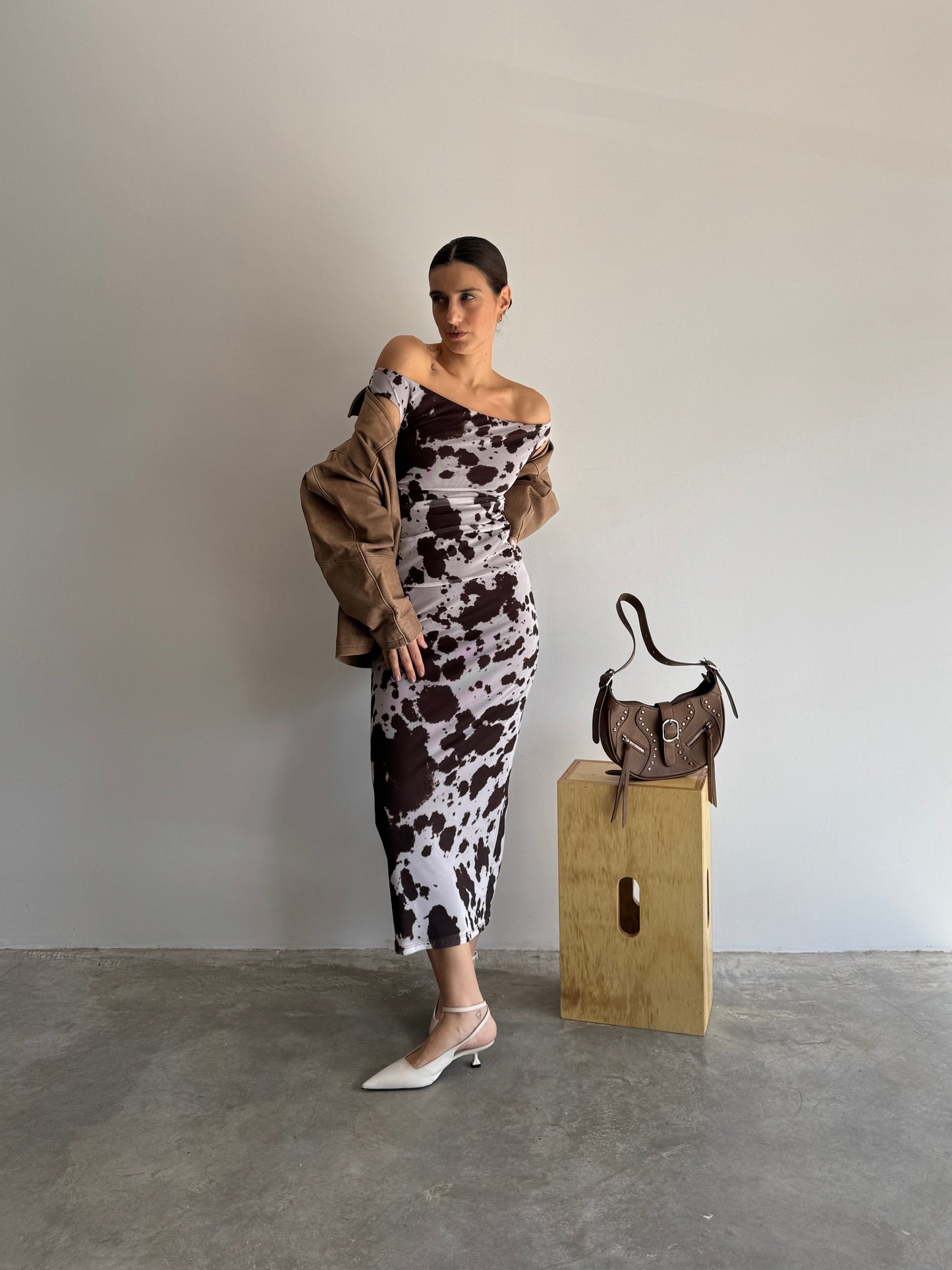 VESTIDO TULE ESTAMPA VACA - P