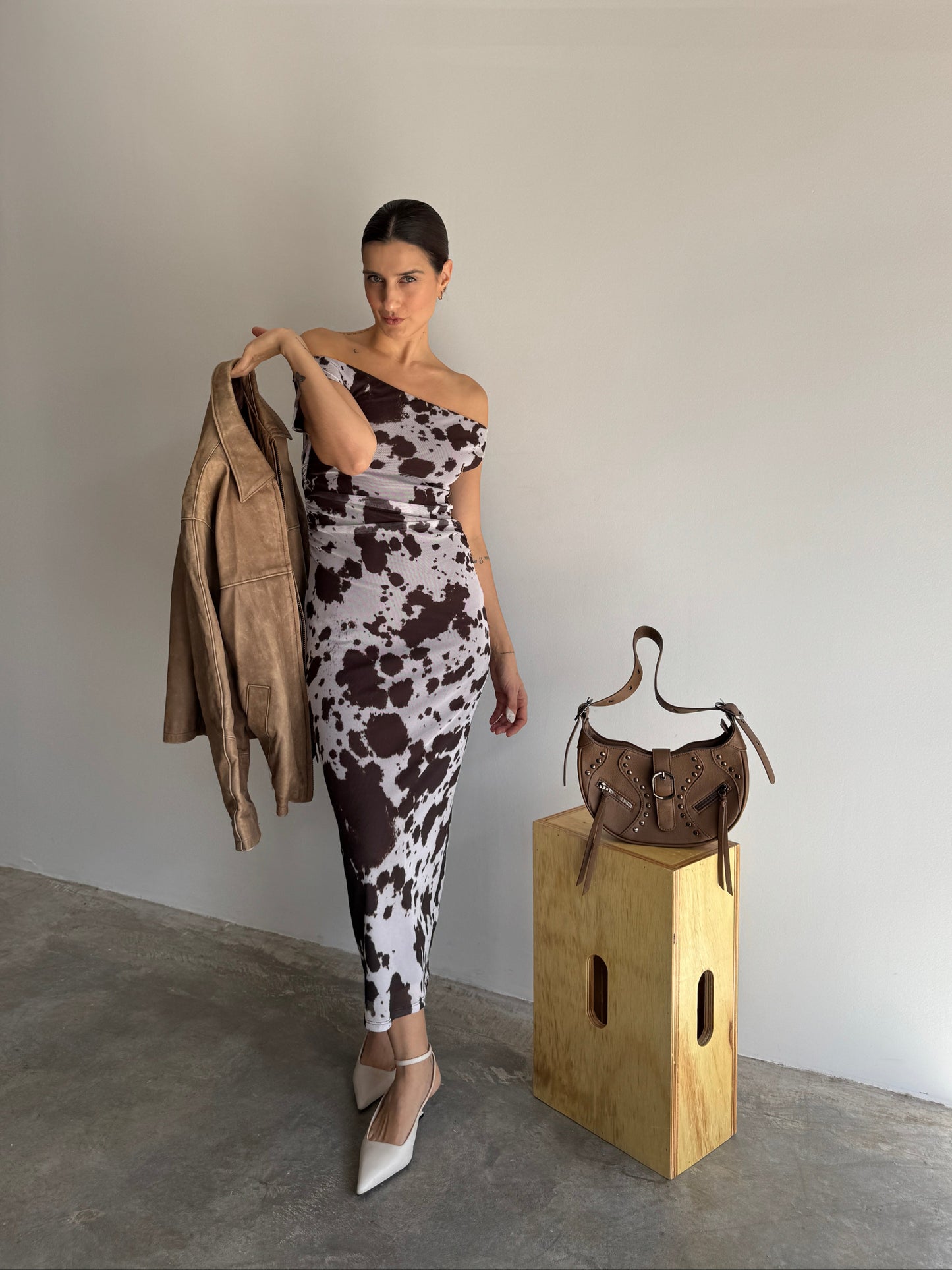 VESTIDO TULE ESTAMPA VACA - P