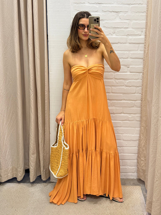 VESTIDO LONGO LARANJA COLCCI - P