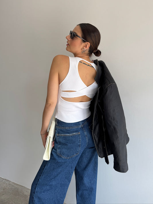 REGATA TRICOT BRANCA ZARA - P