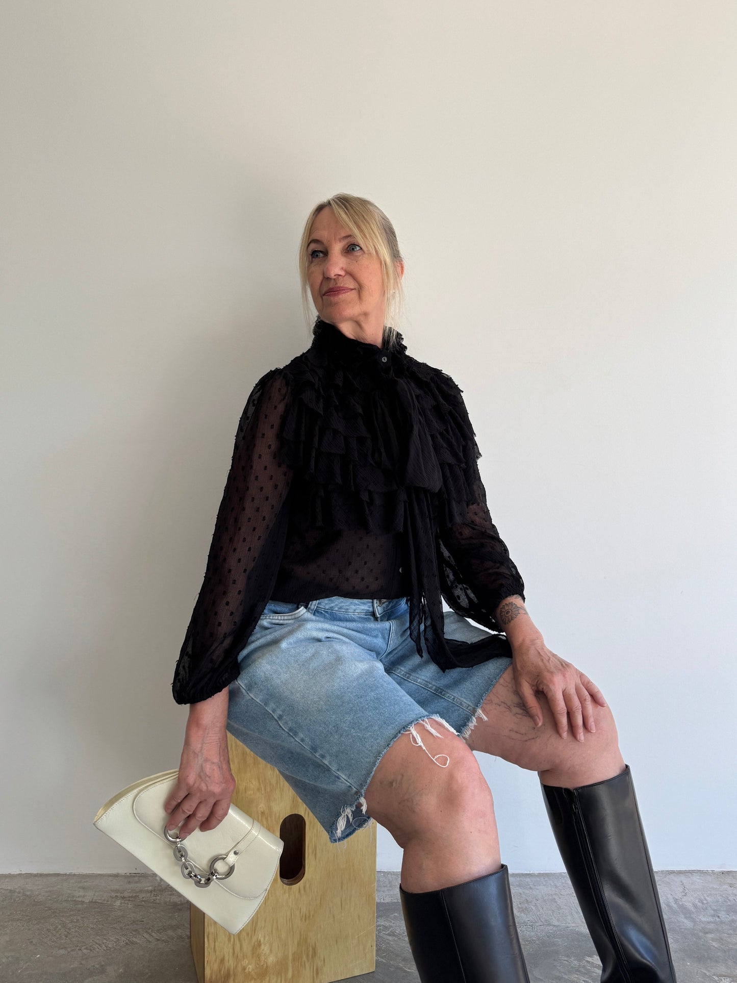 BLUSA BOHO PRETA ZARA - M