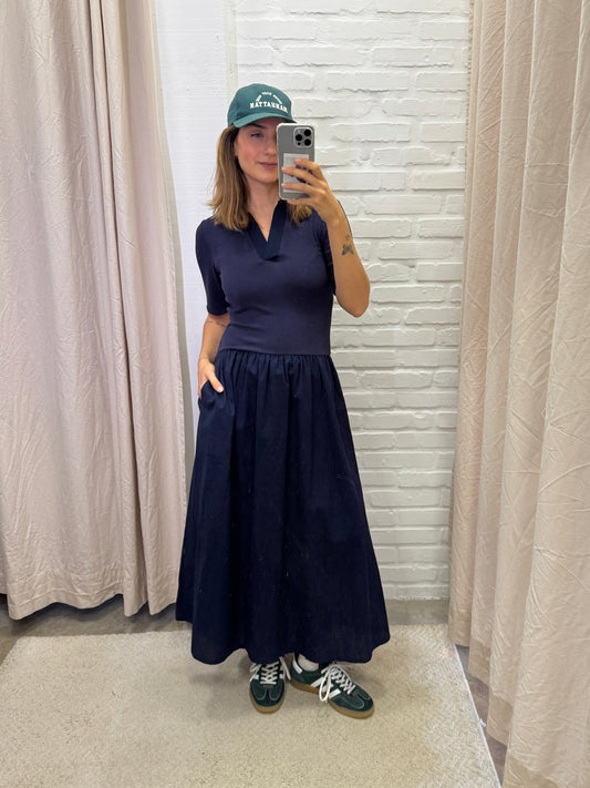 VESTIDO MARINHO GOLA POLO - P