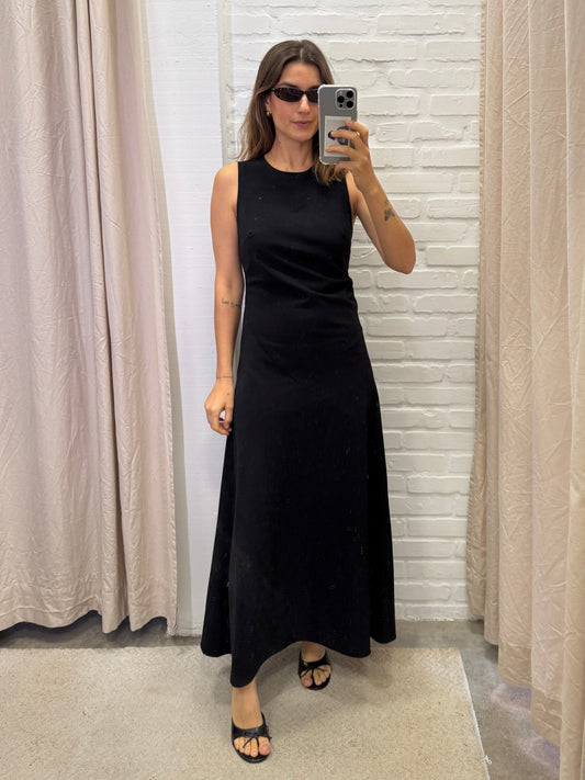VESTIDO REGATA LONGO PRETO - P