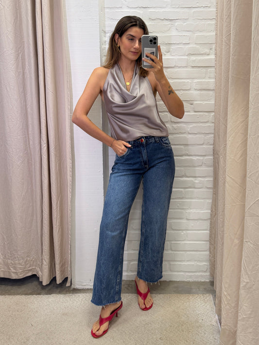 FRENTE ÚNICA CETIM CINZA - P