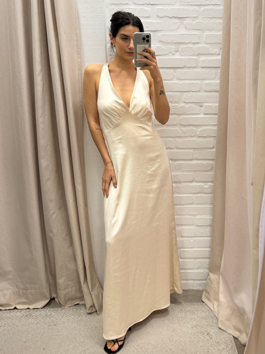 SLIPDRESS CETIM CREME - M