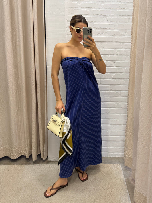 VESTIDO AZUL RISCA - P