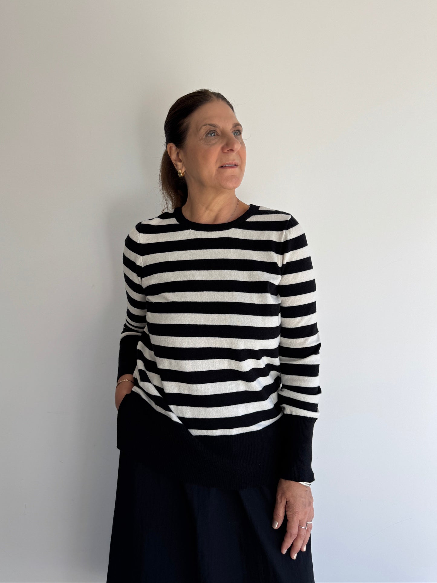 TRICOT LISTRADO P&B - G