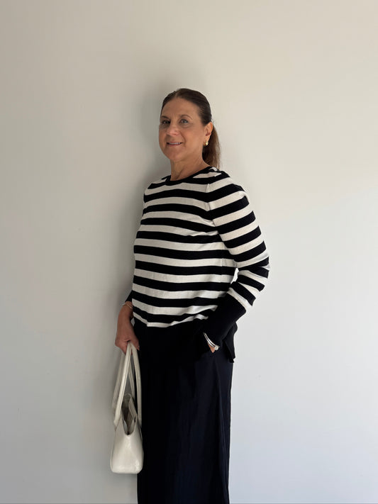 TRICOT LISTRADO P&B - G