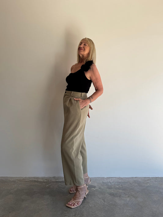 CALÇA ALFAIATARIA BEGE ZARA - 44