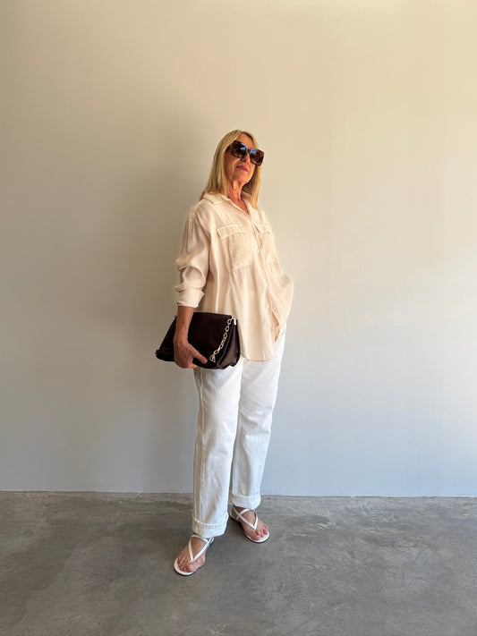 CALÇA MOM BRANCA - 42