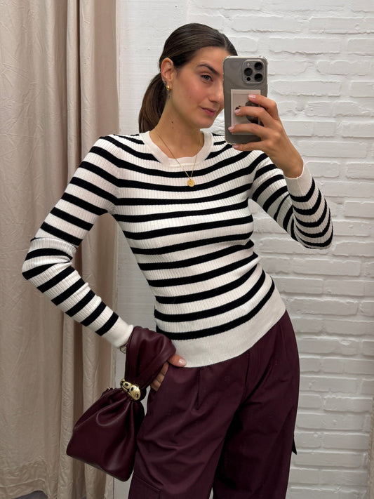 BLUSA TRICOT LISTRADA - M