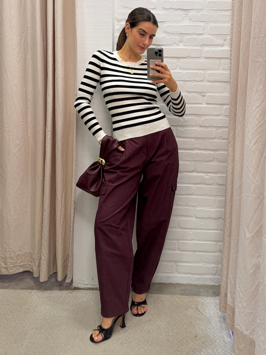 CALÇA CARROT BORDÔ - 38